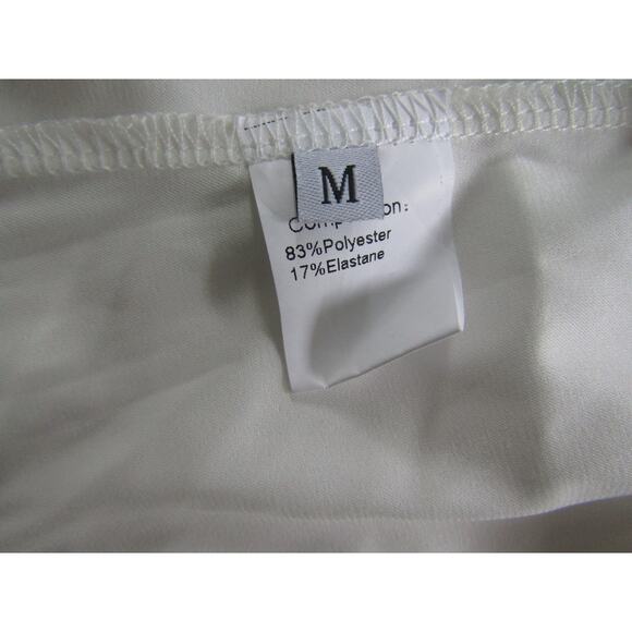 Women’s White Satin Lace Camisole Top Medium Button Front Spaghetti Strap Fairy - Picture 4 of 6